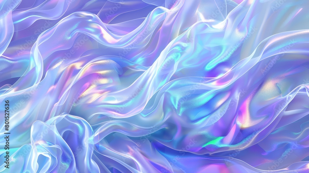   A computer-generated image displays a blue and purple background featuring wavy, flowing fabric