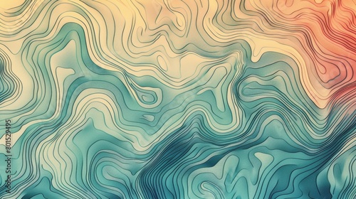 Abstract line art patterns inspired by nature, perfect for background images on a travel blog.