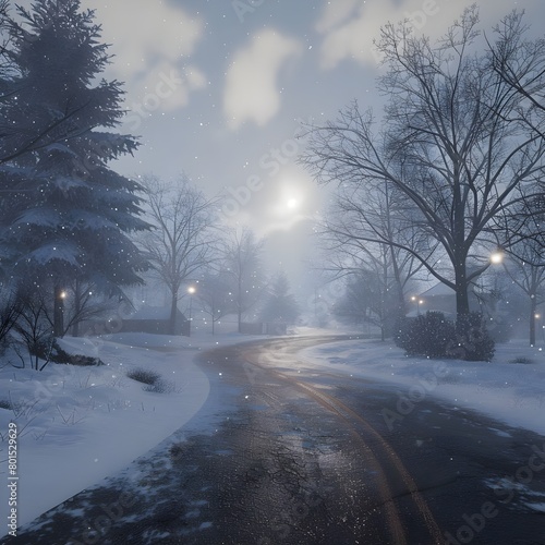 Winter Night Road © waqas