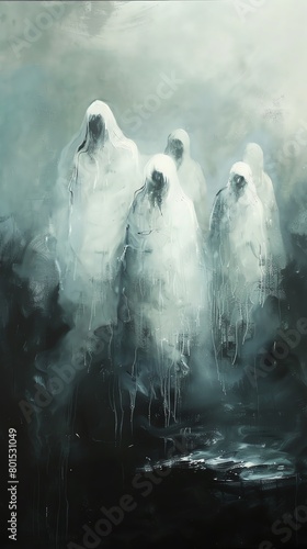 Revenants emerging from the depths of the afterlife, their spirits renewed photo