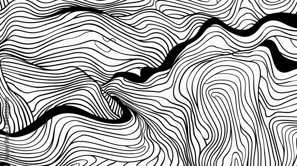 Abstract line art patterns inspired by nature, perfect for background images on a travel blog.