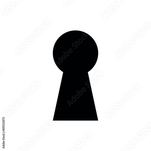 Vector flat lock key hole isolated on white background