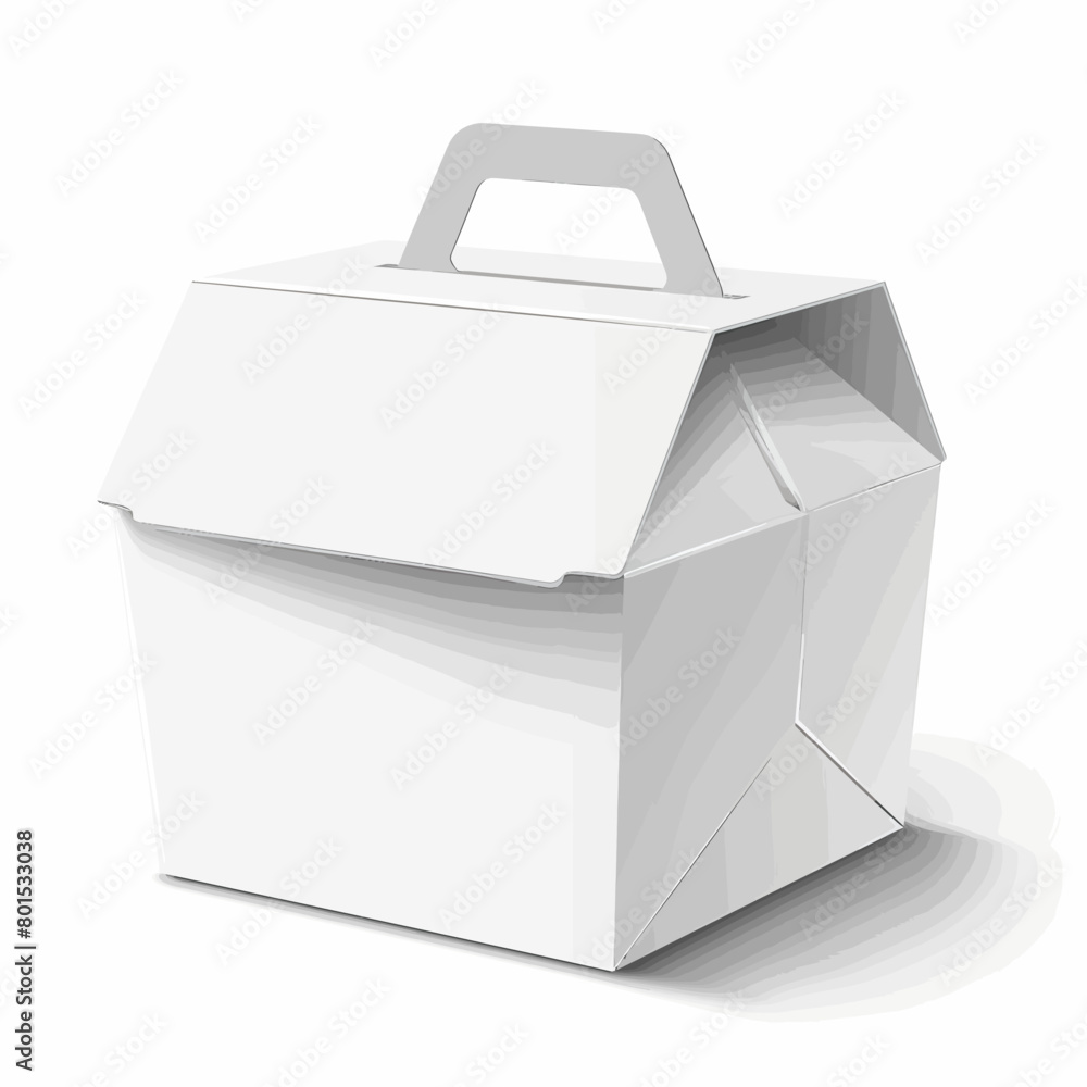 a white box with a handle on a white background a white box with a handle on a white background