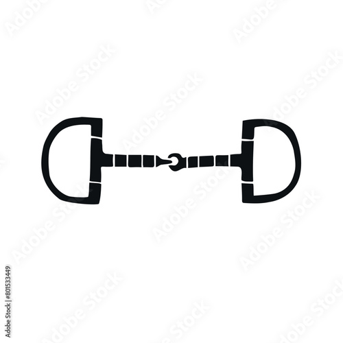 Vector hand drawn doodle sketch horse equestrian bit isolated on white background