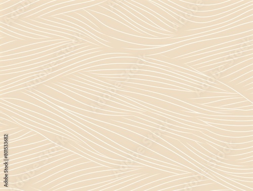 Tan vector seamless pattern natural abstract background with thin elements. Monochrome tiny texture diagonal inclined lines simple geometric 