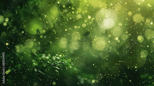 Close-up view of a plant adorned with numerous twinkling lights, creating a magical and enchanting atmosphere with green bokeh in the background.