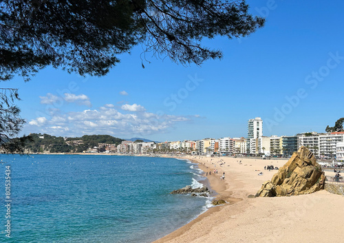 Beautiful view of the city and sea on the summer day.  Lloret de Mar. Spain. © Liudmyla