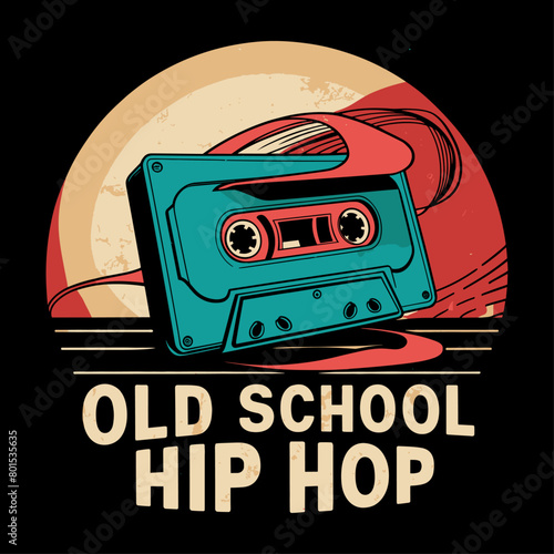2024 cassette tape old school retro vintage vector design, old school hip hop