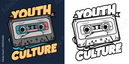 2024 cassette tape old school retro vintage vector design  youth culture