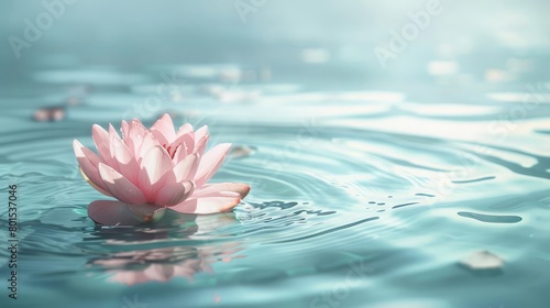 zen meditation concept with lotus flower floating on tranquil water spirituality illustration photo