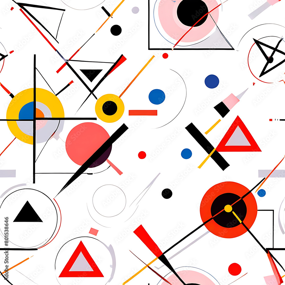 Geometric bauhaus seamless pattern on a white background. Geometric bauhaus seamless pattern on a white background.