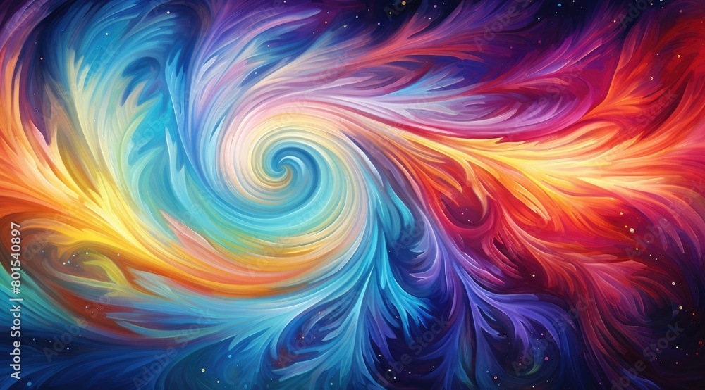 Vibrant cosmic swirl of colorful energy