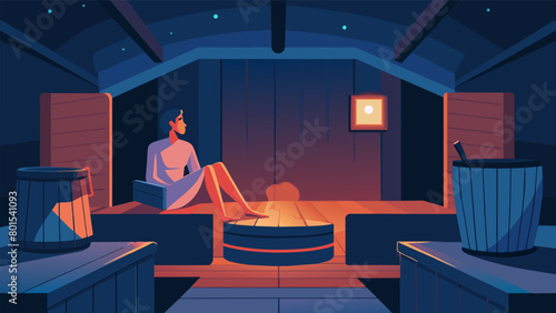 The dimly lit sauna room providing a relaxing ambiance for individuals struggling with osteoarthritis as they take a break from their constant joint.