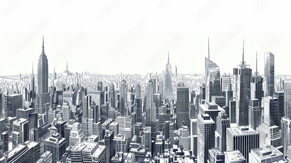 a cityscape with skyscrapers and buildings in the background