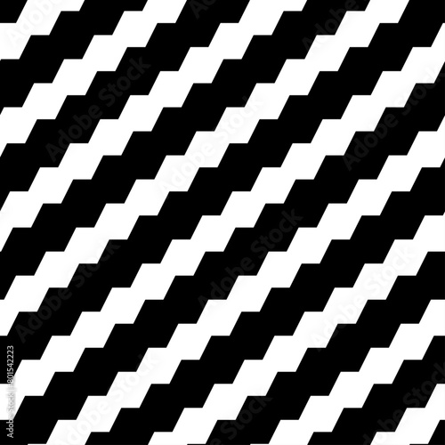 Diagonal zigzag lines background. Triangular waves ornament. Curves image. Jagged stripes motif. Linear backdrop. Digital paper, textile print, web design. Seamless pattern
