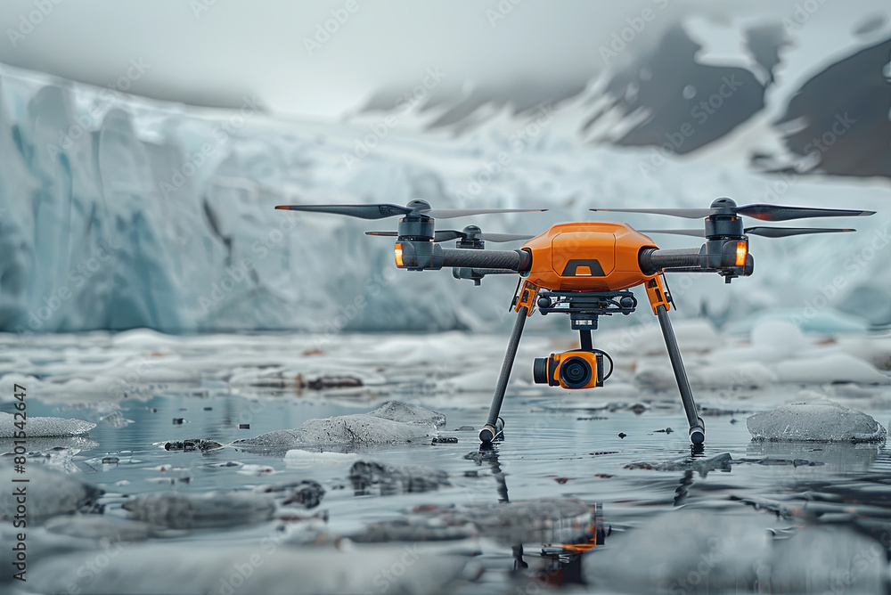 Drone is used to monitor the melting of glaciers