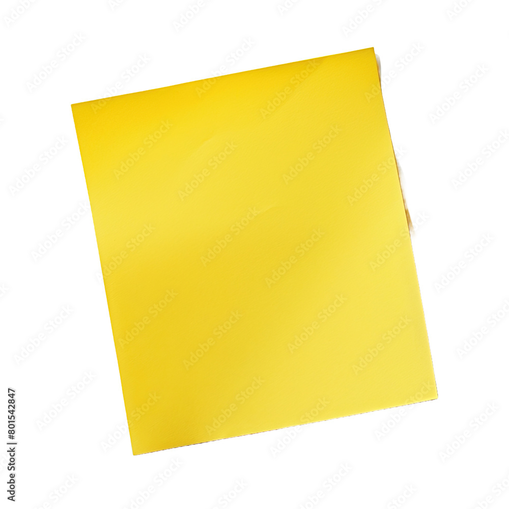 Yellow sticky post note isolated on white or transparent background Yellow sticky post note isolated on white or transparent background