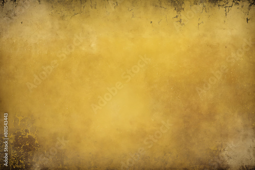 Yellow grunge texture. Abstract dark yellow background with scratches and cracks © Vadzim