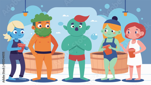 The cartoon characters dive into a steamy sauna and explain how sweating can help detoxify the body and remove harmful toxins..