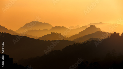 Majestic sunset in the blue mountains landscape  © nutt