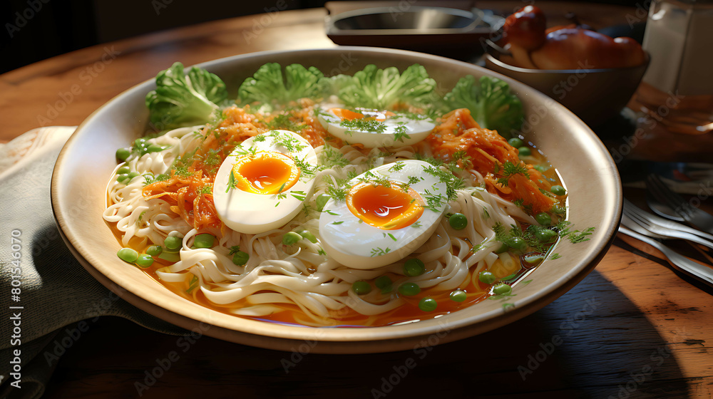 A hearty bowl of chicken noodle soup with soft egg noodles.