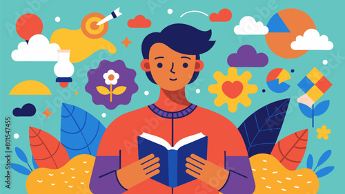 A poet with sensory processing disorder explores the heightened sensory experiences that inspire their vivid and evocative verses.. Vector illustration