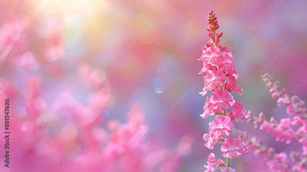 Obraz premium A tight shot of a pink blossom against a softly blurred backdrop of pink and white blooms