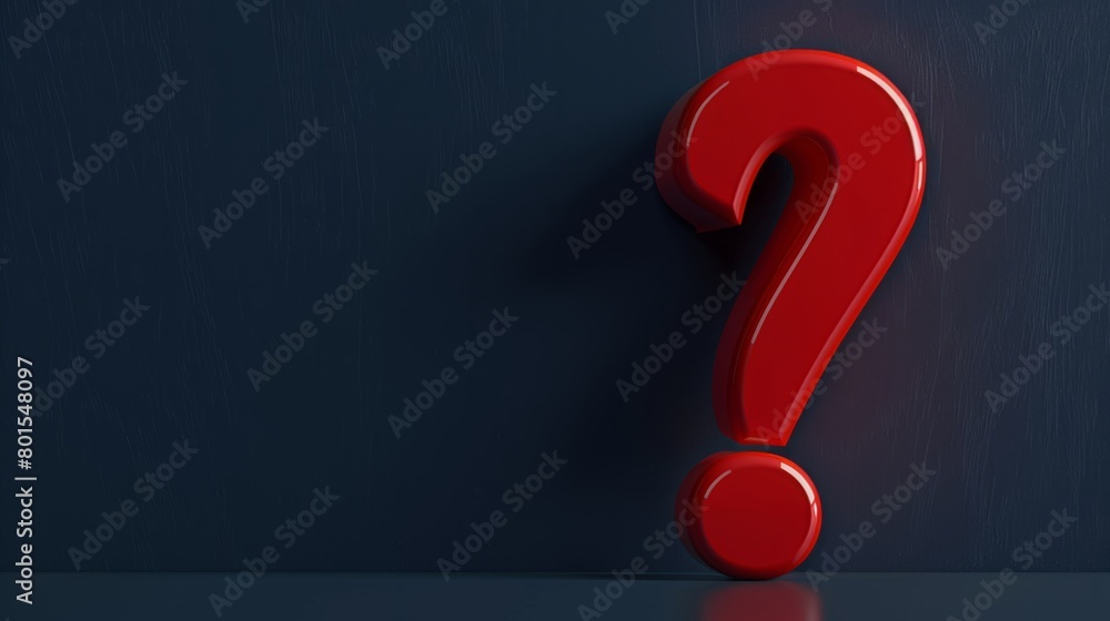 A red porcelain question mark with a 3D effect stands prominently against a deep blue textured background, symbolizing curiosity and inquiry. A red porcelain question mark with a 3D effect stands prominently against a deep blue textured background, symbolizing curiosity and inquiry.