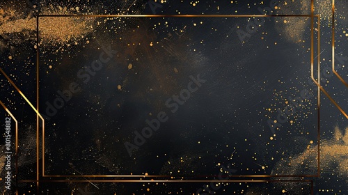This is a picture of a black background with a gold frame and gold glitter.

 photo