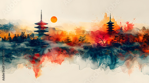 Discover the Beauty of Japan  A Stylized Digital Map