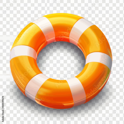 an orange and white life preserver on a transparent background photo