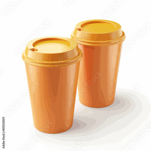 a couple of orange cups sitting next to each other