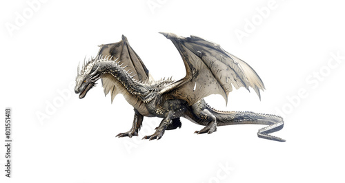 Mystical Dragon   s Fierce Full Body Image from Medieval Times  Isolated on Transparent Background  PNG