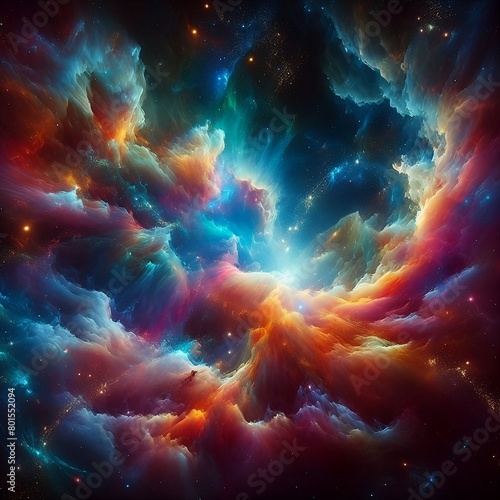 Nebulosa de colores en movimiento. photo