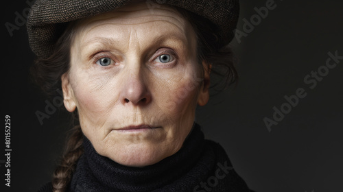Portrait of a proud Irish Woman in her mid-sixties or older.  photo