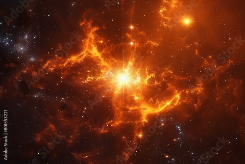 Dazzling Starburst in a Cosmic Orange Nebula