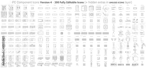 PC Component icons, PC Parts icons VERSION 4: all computer components imaginable. Information Technology for pc building and computer upgrades is better promoted with the right icons