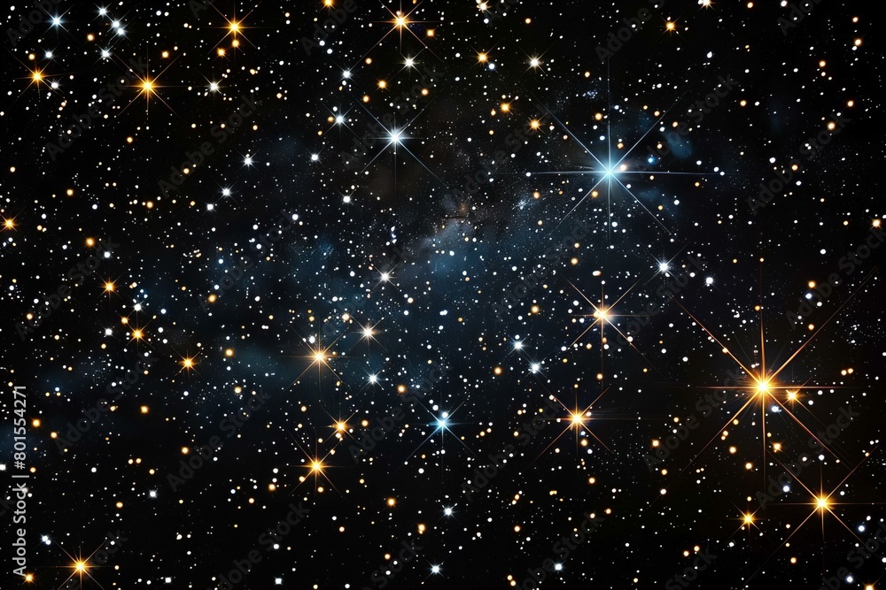 Starry Night Sky with Brilliant Sparkling Stars and Nebula Starry Night Sky with Brilliant Sparkling Stars and Nebula