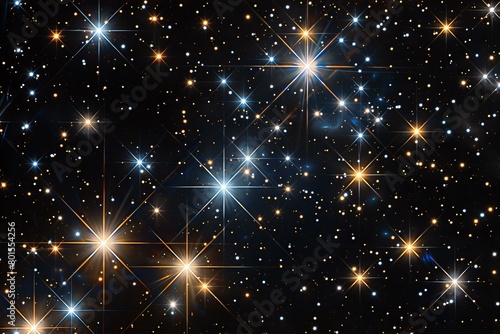 Stunning Starfield with Bright Starbursts on a Dark Sky