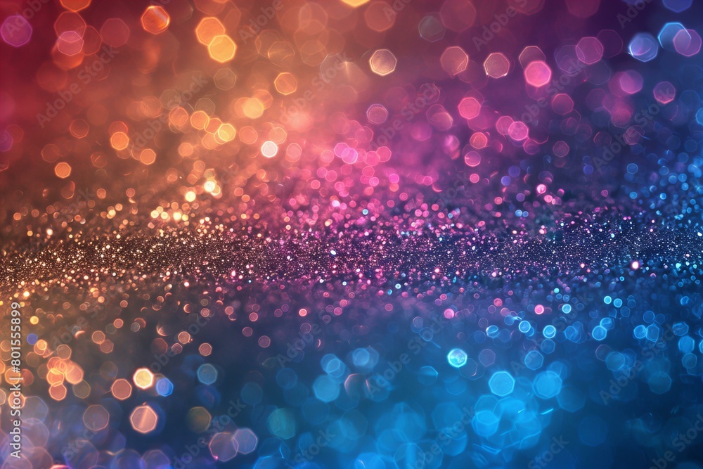 Vibrant Glitter Background with Colorful Bokeh Effects