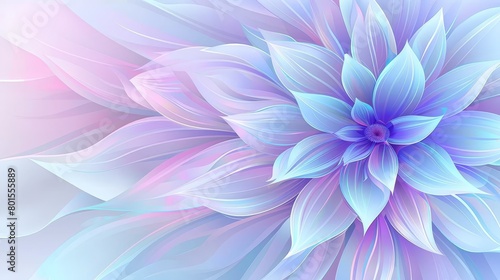   A detailed view of a blue-pink bloom against a white-pink backdrop, featuring a soft blur in the flower's center