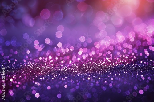 Sparkling Purple Glitter Background with Bokeh Effect