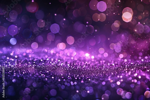 Elegant Purple Glitter Background with Sparkling Light Bokeh