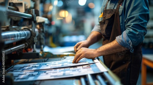 Man Working in Printing Press