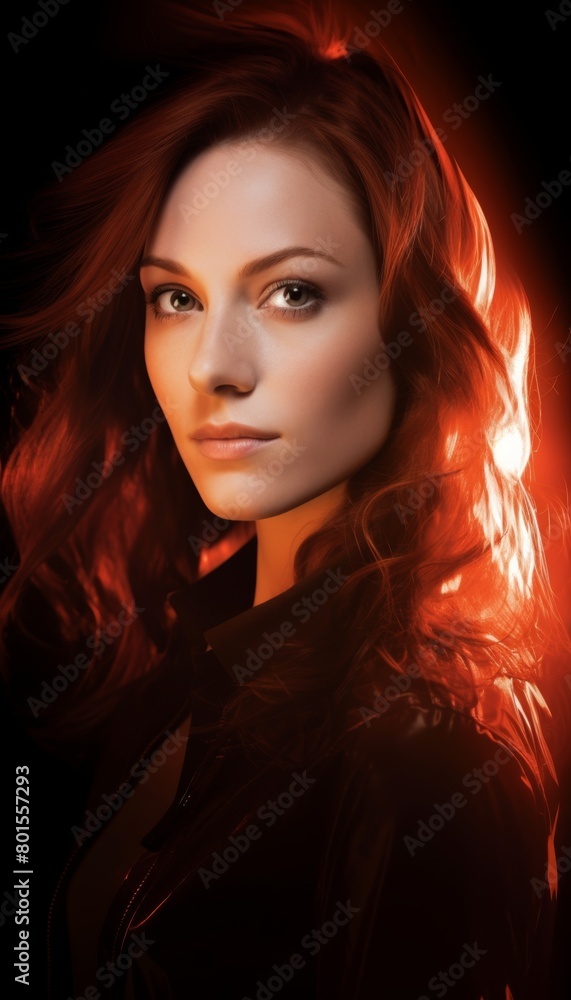 Red and Black Bold Woman Portrait. Powerful Female Character Face Avatar. Bright Vivid Contemporary Successful Woman Illustration. Red and Black Bold Woman Portrait. Powerful Female Character Face Avatar. Bright Vivid Contemporary Successful Woman Illustration.