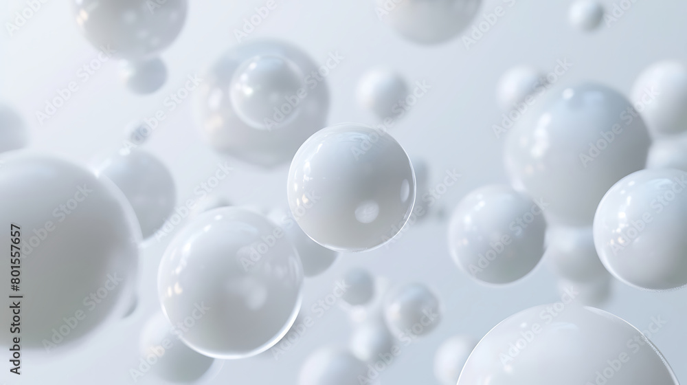 white spheres floating in the air, creating an abstract and minimalistic background with a sense of space and depth white spheres floating in the air, creating an abstract and minimalistic background with a sense of space and depth