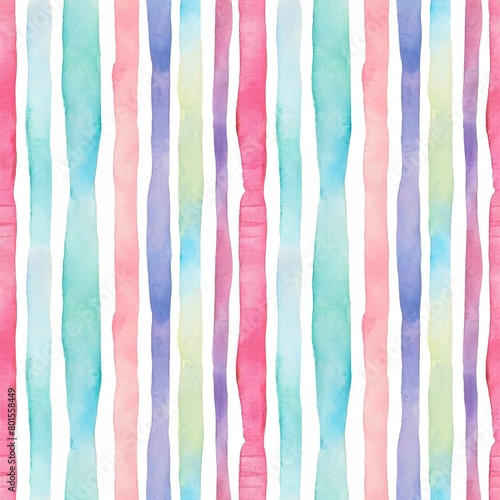 Seamless pattern, watercolor stripes in soft pastel colors