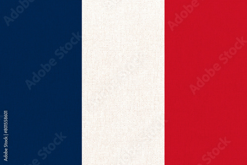 Flag of France. French flag on fabric surface. European country © alexmak