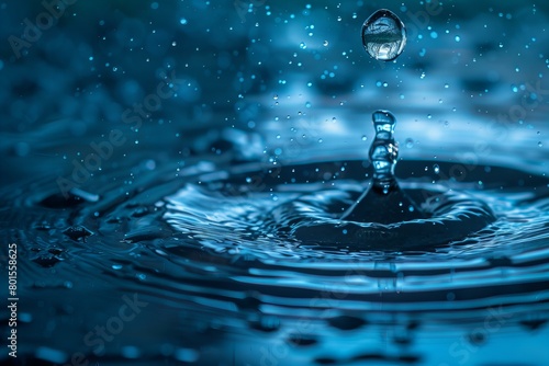 Stunning Cyan Water Droplet Captures Fluid Dynamics