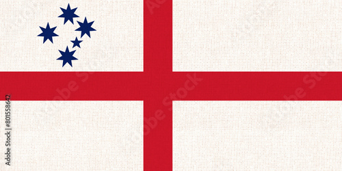 Flag of English Australian Flag on fabric texture. Illustration of Australian symbol. © alexmak